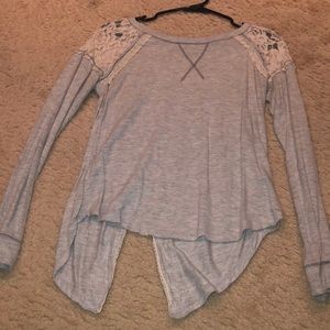 Gray long sleep top
